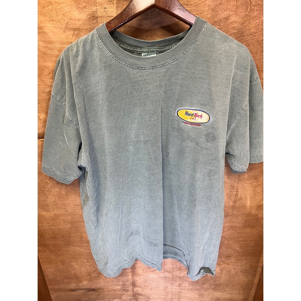 Hard Rock Cafe Hollywood‎ Vintage T-Shirt Mens Large Acid Green 90s
